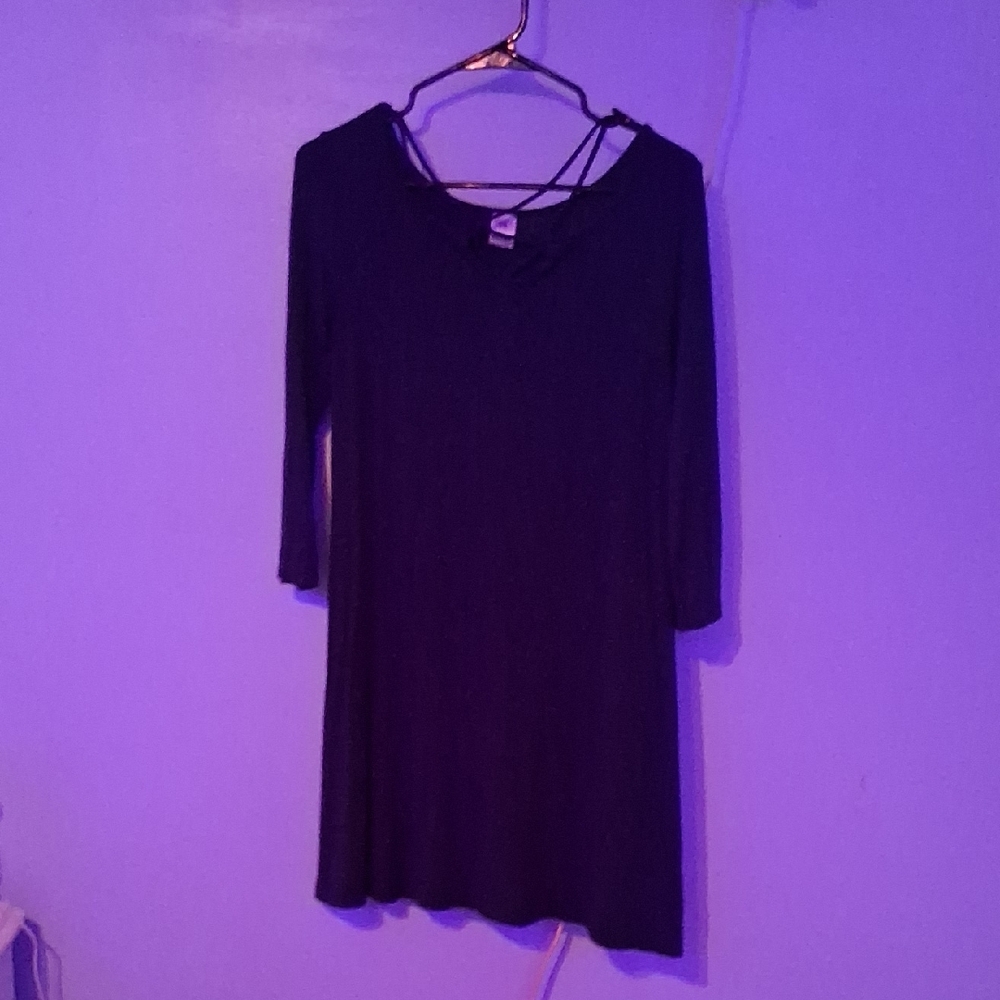 Purple Backless Long Sleeve Tunic